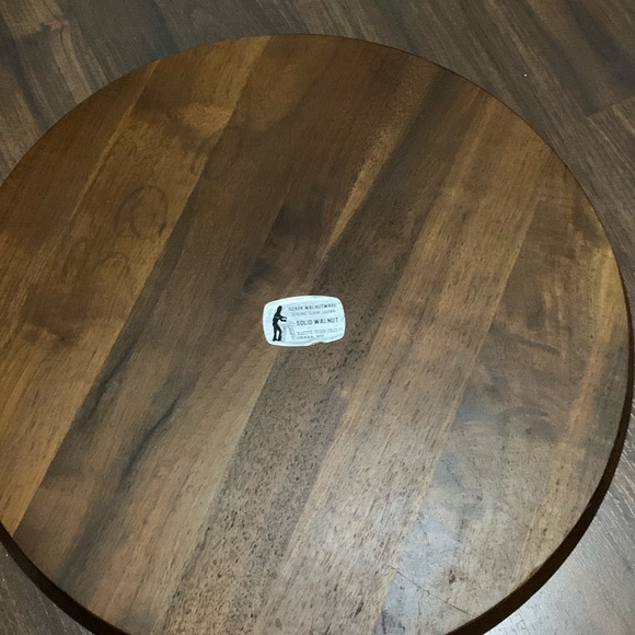 vintage round ozark walnutware cracker tray - Picture 2 of 3